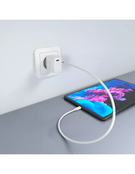 AISENS Cargador GaN USB-C PD3.0 1xUSB-C 20W, Blanco