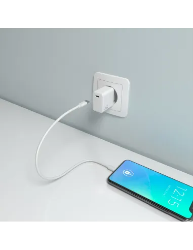 AISENS Cargador GaN USB-C PD3.0 1xUSB-C 20W, Blanco