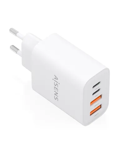 AISENS Cargador GaN 32W, 2xUSB-C PD3.0, 2xUSB-A, Blanco