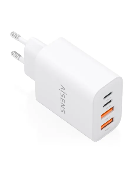 AISENS Cargador GaN 32W, 2xUSB-C PD3.0, 2xUSB-A, Blanco
