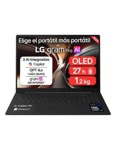 LG Gram Pro 16Z90U 16" Copilot+ PC Intel Core Ultra X7 358H Portátil 40,6 cm (16") WQXGA+ 32 GB LPDDR5x-SDRAM 512 GB SSD