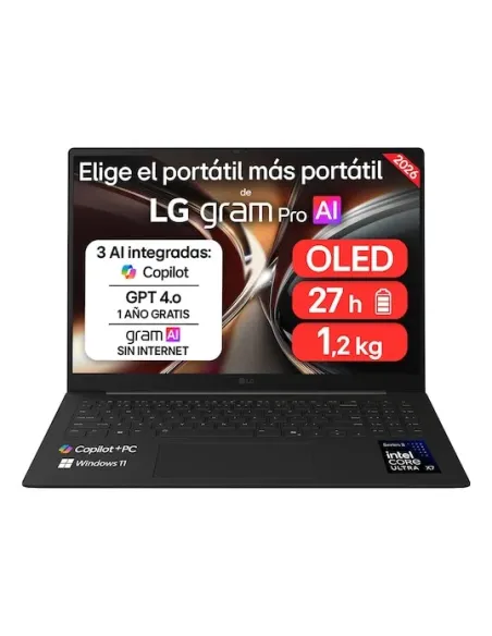 LG Gram Pro 16Z90U 16" Copilot+ PC Intel Core Ultra X7 358H Portátil 40,6 cm (16") WQXGA+ 32 GB LPDDR5x-SDRAM 512 GB SSD