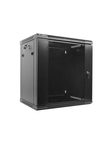 Armario lanberg mural rack 19pulgadas 12u - 600x450 flat pack v2 negro