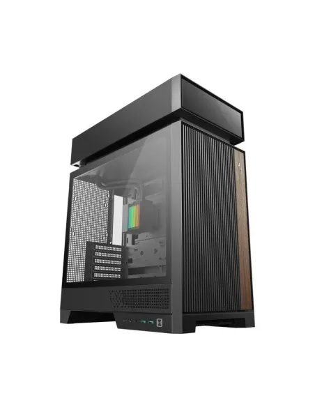 Caja ordenador gaming deepcool cl660 atx argb cristal templado negra y madera