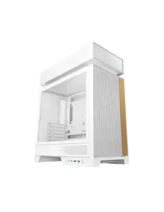 Caja ordenador gaming deepcool cl660 atx argb cristal templado blanca y madera