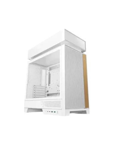 Caja ordenador gaming deepcool cl660 atx argb cristal templado blanca y madera