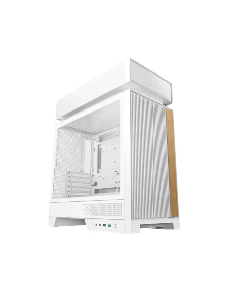 Caja ordenador gaming deepcool cl660 atx argb cristal templado blanca y madera