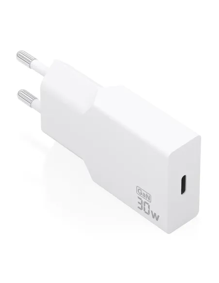 AISENS Cargador Ultra Delgado GaN 30W, 1xUSB-C PD3.0, Blanco