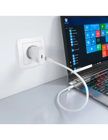 AISENS Cargador Ultra Delgado GaN 30W, 1xUSB-C PD3.0, Blanco