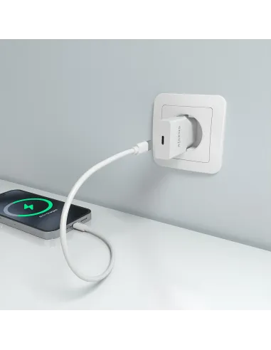 AISENS Cargador Ultra Delgado GaN 30W, 1xUSB-C PD3.0, Blanco