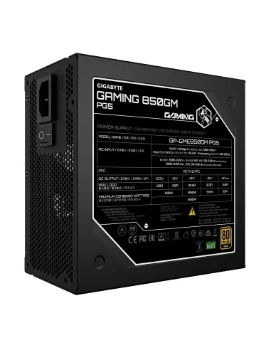 GIGABYTE GAMING 850GM PG5 Fuente de Alimentación – PCIe 5.1, 80 PLUS Gold, diseño totalmente modular, ventilador de 135 mm,