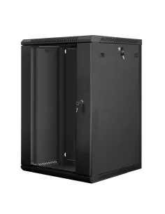 Armario lanberg mural rack 19pulgadas 18u - 600x600 negro