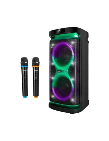 Altavoz rumbleboss xl phoenix 160w rms batería 7000 mah función karaoke 2 microfonos inalambricos incluidos