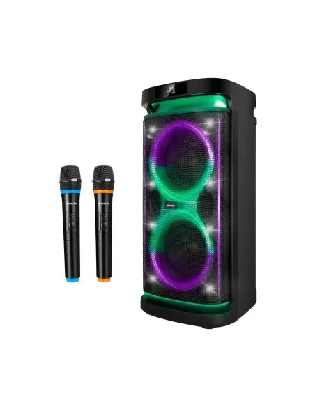Altavoz rumbleboss xl phoenix 160w rms batería 7000 mah función karaoke 2 microfonos inalambricos incluidos