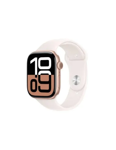 Apple watch series 10 gps 46mm rose gold aluminium case with light blush sport band -  s - m