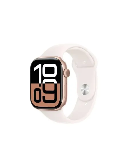 Apple watch series 10 gps 46mm rose gold aluminium case with light blush sport band -  s - m