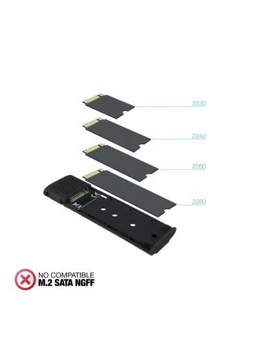 TooQ Caja Externa para SSD M.2 NVMe PICe, Negra