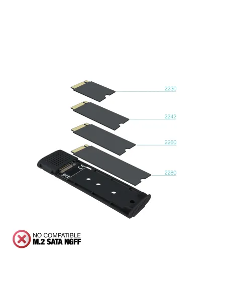 TooQ Caja Externa para SSD M.2 NVMe PICe, Negra
