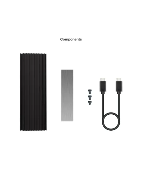 TooQ Caja Externa para SSD M.2 NVMe PICe, Negra