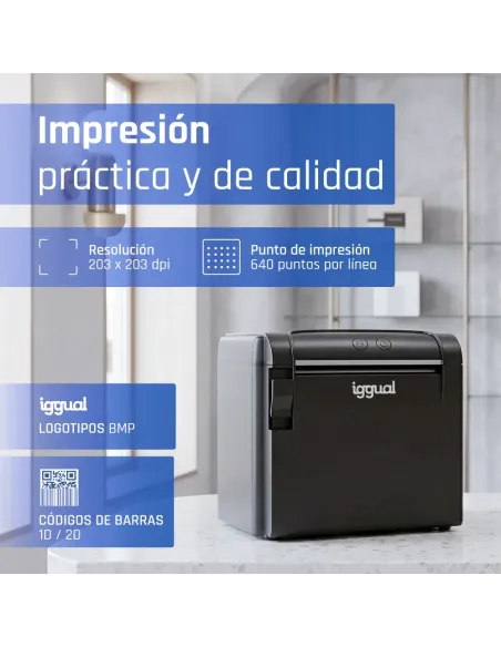 iggual Impresora Térmica TP9000 USB+RJ45(RS232)+Ethernet