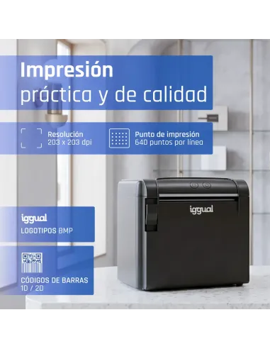 iggual Impresora Térmica TP9000 USB+RJ45(RS232)+Ethernet
