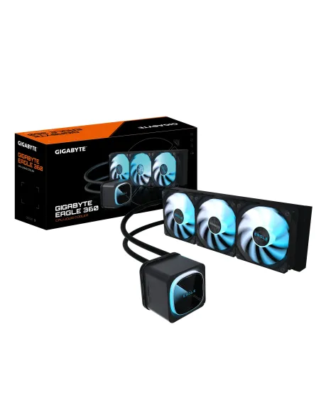 GIGABYTE EAGLE 360 Refrigeración Líquida para CPU - 3x120mm Ventiladores ARGB, pantalla LCD a color, DAISY-CHAIN, Compatible