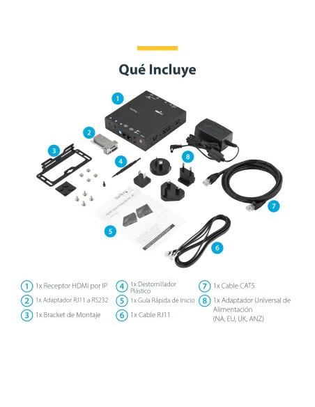 StarTech.com Receptor HDMI 4K por IP para ST12MHDLAN4K - Extensor IP con Aplicación de Control de Vídeo - Alargador de Vídeo