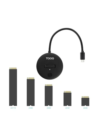 TooQ Docking Station USB-C 3.2 Gen 2x1 para SSD M.2 NVMe PICe, Negra