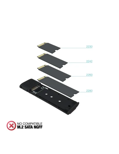 TooQ Caja Externa para SSD M.2 NVMe PICe, Negra