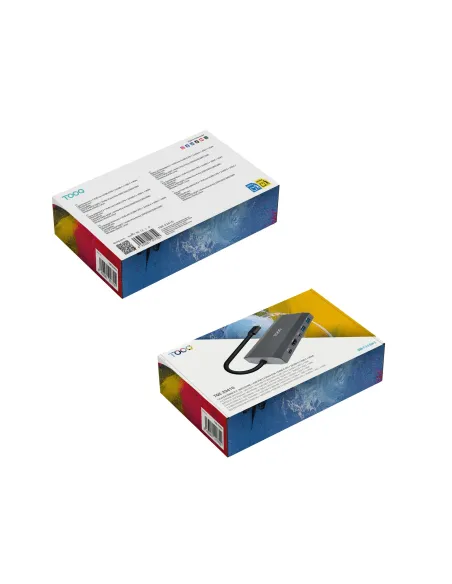 TooQ Caja externa para SSD M.2 NGFF NVMe + HUB USB 3.2 Gen2 con 1xUSB-C PD + 2xUSB-A + USB-C + HDMI, Gris