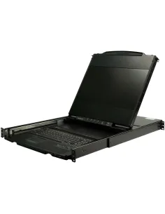 StarTech.com Consola KVM de Doble Carril HD 1080p para Rack de Servidores - Teclado QWERTY - KVM de 1 Puerto DVI VGA con