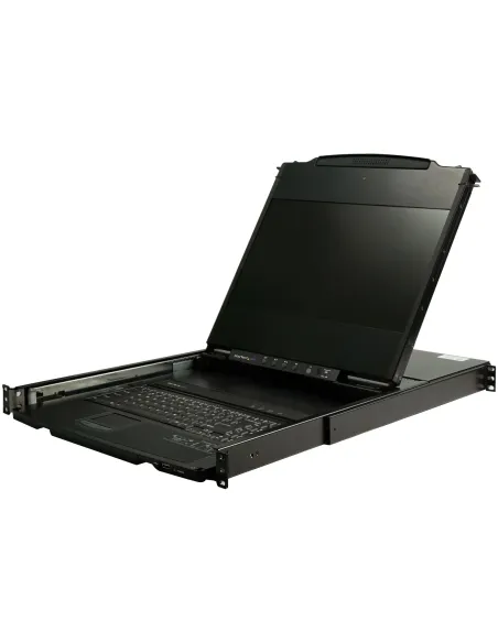 StarTech.com Consola KVM de Doble Carril HD 1080p para Rack de Servidores - Teclado QWERTY - KVM de 1 Puerto DVI VGA con