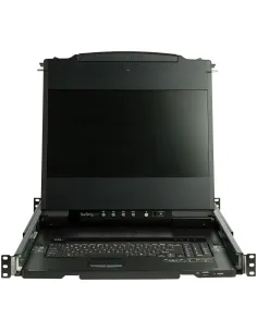 StarTech.com Consola KVM de Doble Carril HD 1080p para Rack de Servidores - Teclado QWERTY - KVM de 1 Puerto DVI VGA con 2