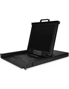 StarTech.com Consola KVM de 16 Puertos para Montaje en Rack con Cables de 1,8m - Teclado QWERTY - Conmutador KVM integrado con
