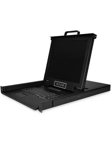 StarTech.com Consola KVM de 16 Puertos para Montaje en Rack con Cables de 1,8m - Teclado QWERTY - Conmutador KVM integrado con