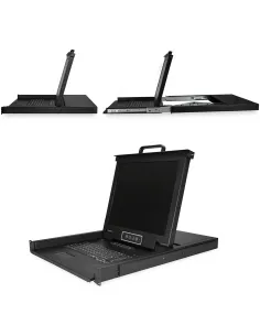 StarTech.com Consola KVM de 16 Puertos para Montaje en Rack con Cables de 1,8m - Teclado QWERTY - Conmutador KVM integrado con 2