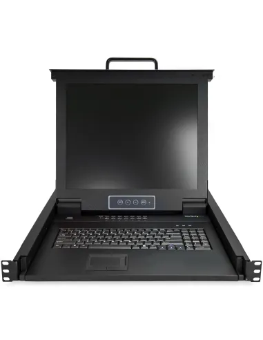 StarTech.com Consola KVM de 16 Puertos para Montaje en Rack con Cables de 1,8m - Teclado QWERTY - Conmutador KVM integrado con