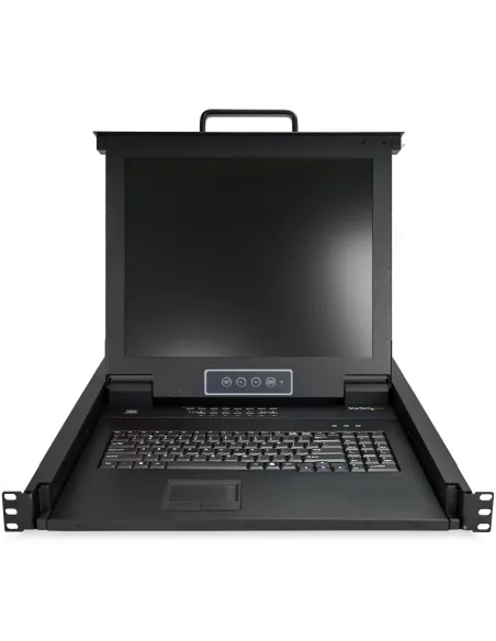 StarTech.com Consola KVM de 16 Puertos para Montaje en Rack con Cables de 1,8m - Teclado QWERTY - Conmutador KVM integrado con