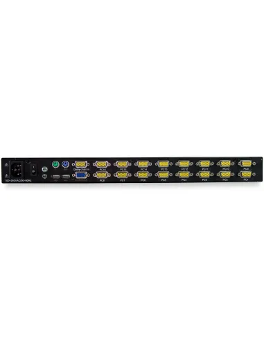 StarTech.com Consola KVM de 16 Puertos para Montaje en Rack con Cables de 1,8m - Teclado QWERTY - Conmutador KVM integrado con