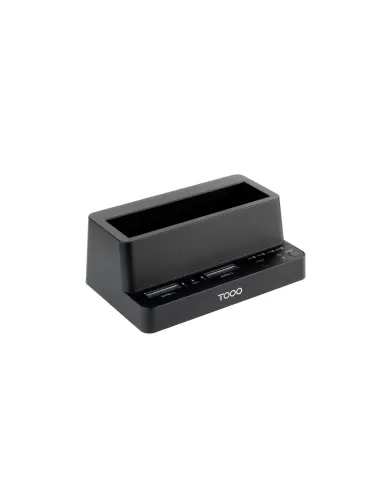 TooQ Docking Station USB-C 3.2 Gen 2 Dos Bahías para SSD M.2 NVMe + Bahía para 2,5"- 3,5" para HDD + Clonador, Negro
