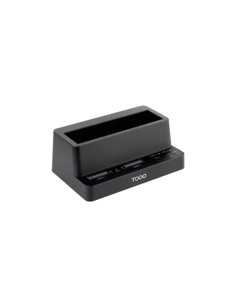 TooQ Docking Station USB-C 3.2 Gen 2 Dos Bahías para SSD M.2 NVMe + Bahía para 2,5"- 3,5" para HDD + Clonador, Negro
