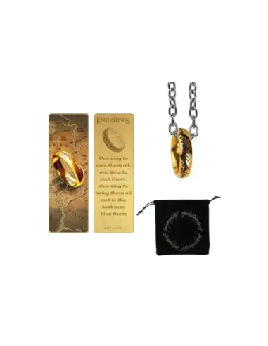 Pack regalo cinereplicas el señor de los anillos marcapaginas metal y anillo único