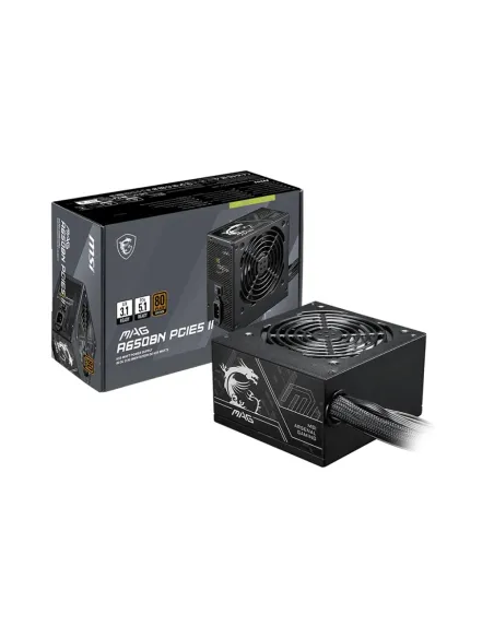 MSI MAG A650BN PCIE5 II unidad de fuente de alimentación 650 W 20+4 pin ATX ATX Negro