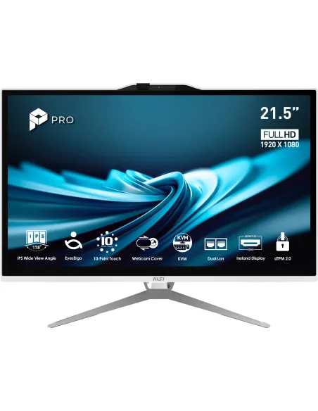MSI Pro AP222T 14MA-614EU Intel® Core™ i3 i3-14100 54,6 cm (21.5") 1920 x 1080 Pixeles Pantalla táctil PC todo en uno 8 GB