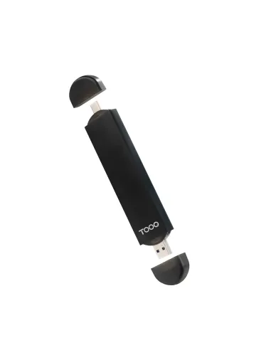 TooQ Caja Externa USB-C M + USB-A M para SSD M.2 NGFF NVMe, Negra