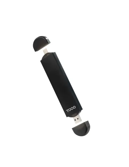 TooQ Caja Externa USB-C M + USB-A M para SSD M.2 NGFF NVMe, Negra