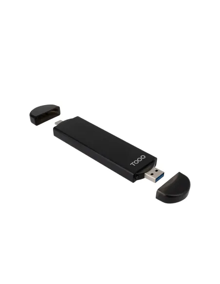 TooQ Caja Externa USB-C M + USB-A M para SSD M.2 NGFF NVMe, Negra