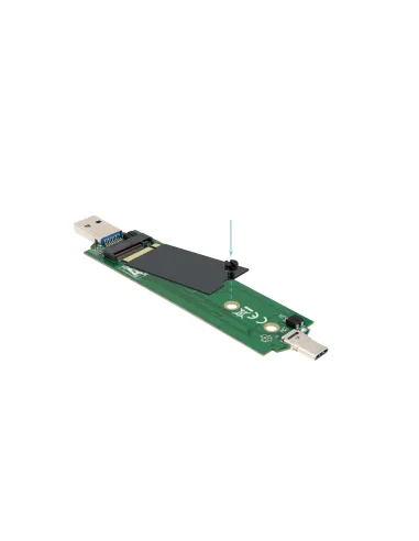 TooQ Caja Externa USB-C M + USB-A M para SSD M.2 NGFF NVMe, Negra