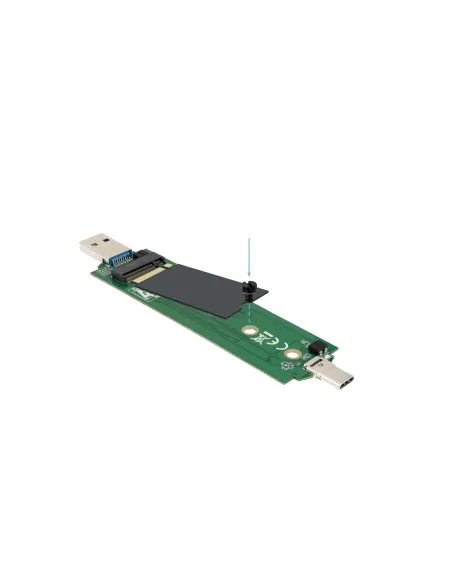 TooQ Caja Externa USB-C M + USB-A M para SSD M.2 NGFF NVMe, Negra