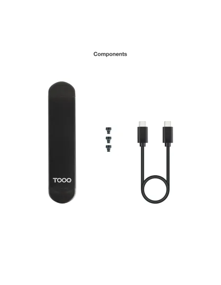 TooQ Caja Externa USB-C M + USB-A M para SSD M.2 NGFF NVMe, Negra